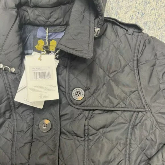 BARBOUR Finstown Hooded Belted Quilt Trench jacket MSRP$395 British Luxury